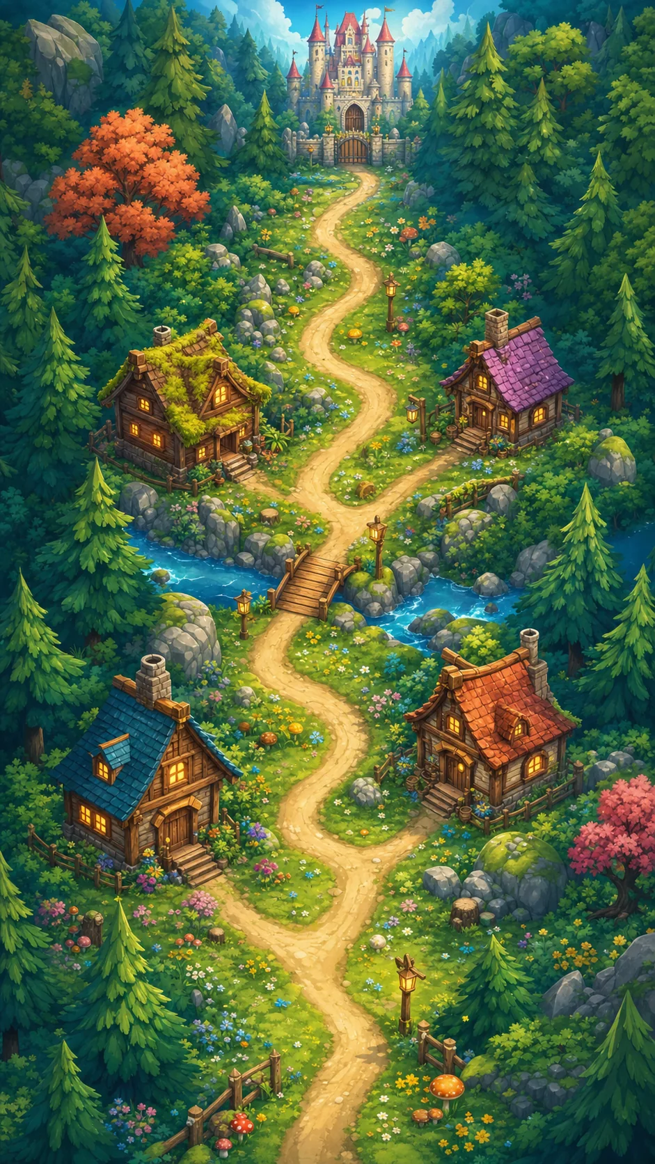 Forest chapter map with winding paths